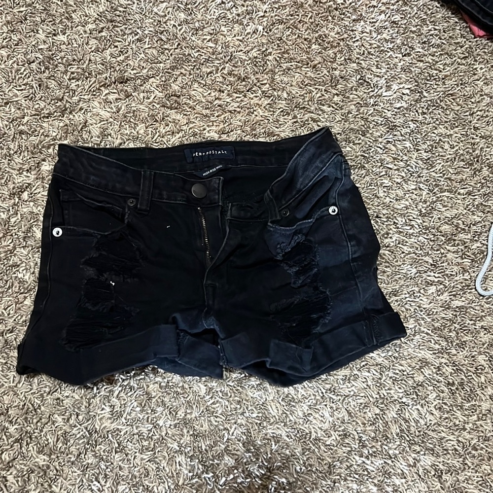Black jean shorts